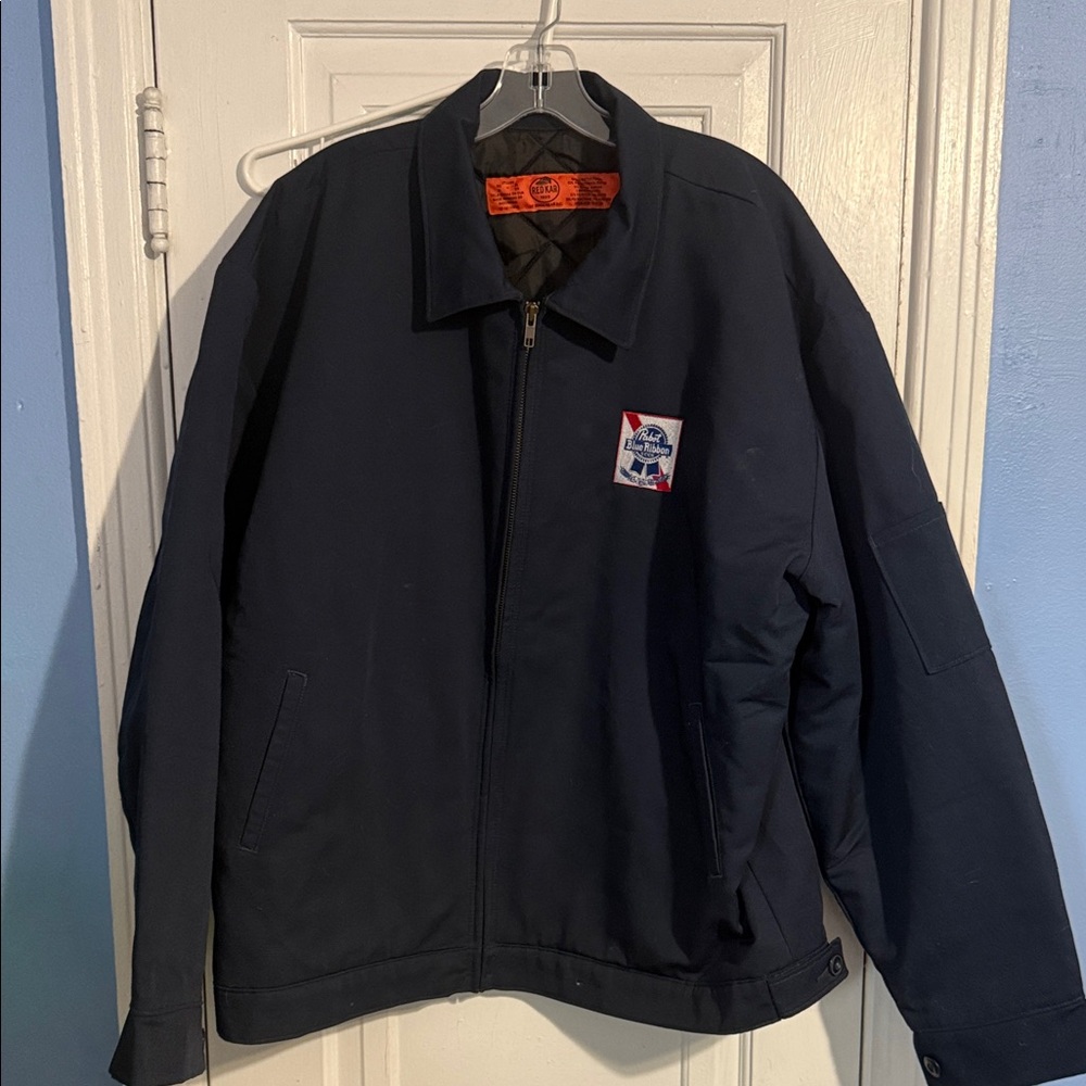 Pabst Blue Ribbon Classic Red Kap PBR Navy Blue Men's Jacket